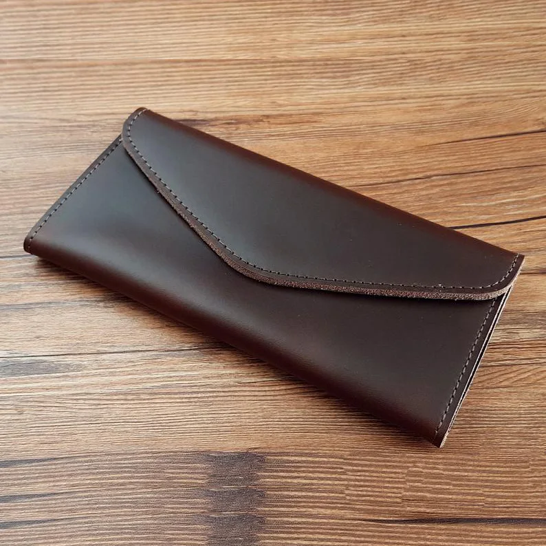 Клатч-кошелек ручной работы для смартфона, женский кожаный бумажник из натуральной кожи, женский кожаный бумажник, винтажный бумажник на