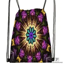 Изготовленная на заказ Мандала-буддистская-@ 4 походная сумка на шнурке для мужчин и женщин милый рюкзак для детей(черная спинка) 31x40 см#20180611-03-144