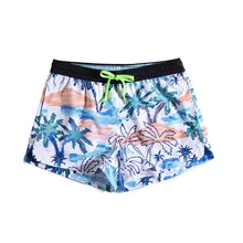 Женские плавки с рисунком кокосовой пальмы, сексуальные женские пляжные шорты для серфинга, быстросохнущие спортивные шорты для бега, фитнеса