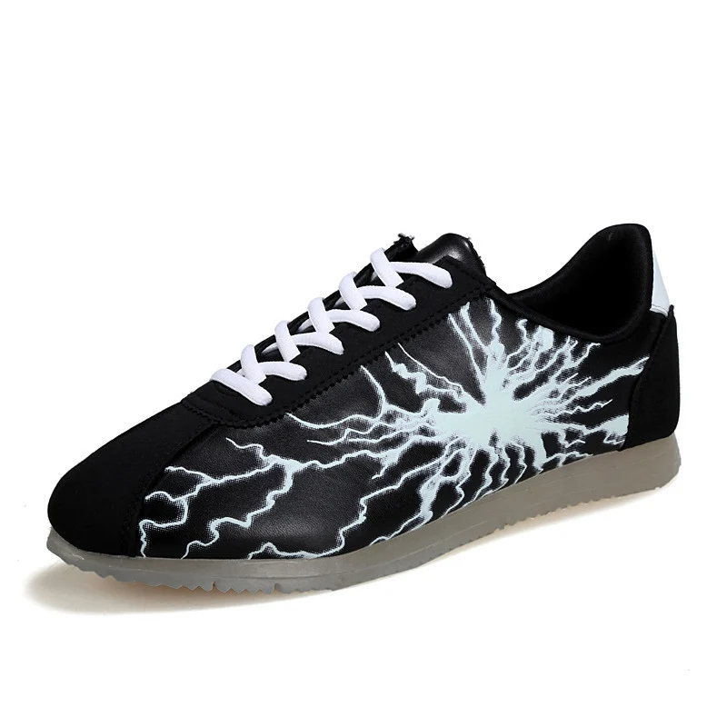 Luminous Light Up LED Shoes Durable Colorful Led Glowing Grid Cattlehide Leather Lumineuse Running XZMQ6189 | Спорт и развлечения