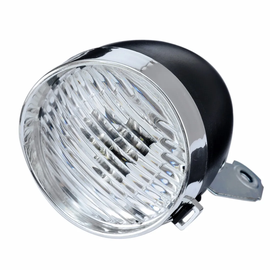 1Pcs Retro Bicycle Bike 3 LED Front Light Headlight Vintage Flashlight Safety Headlamp For Outdoor Night Riding