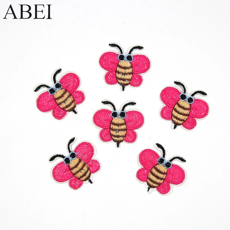 

10pcs/lot Cartoon Animal Patches Iron On Embroidery Bee Appliqued Small bee Stickers Baby Kid Backpack Coat Sweater Sewing Patch