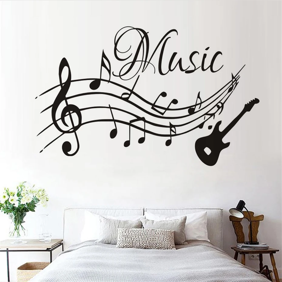 Autoadhesivo notas musicales música Pvc vinilo adhesivo pared fondos