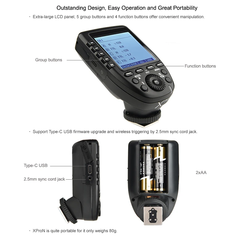 Godox i-ttl II 2,4G Беспроводная система X HSS с большим ЖК-дисплеем передатчик Xpro-N+ 3X XTR-16 приемник для Nikon/AD360II-N/SK400II