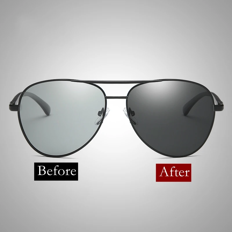 

TAC Polarized Photochromic Pilot Sunglasses Driver Rider Goggle Chameleon Change color Glasses Men Women Glasses