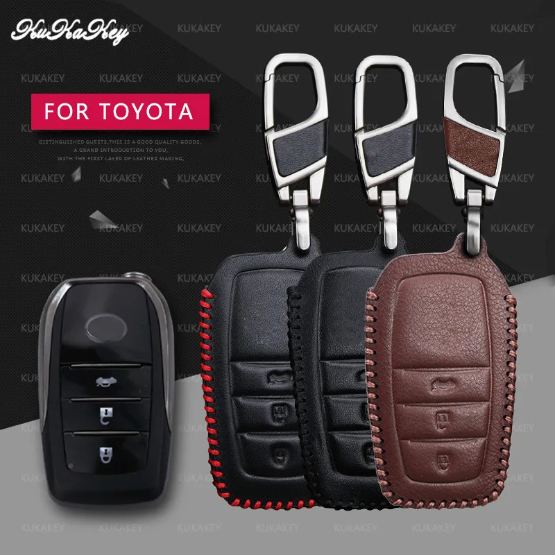 

For Toyota Car key Case Cover Shell Holder For Toyota Land prado Corolla RAV4 CROWN REIZ Highlander 2/3 Button 2016 2017 2018