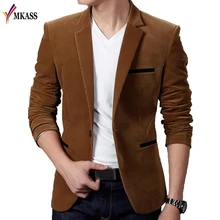 Новинка, осенний мужской блейзер, модный бренд, высокое качество, вельвет, приталенный мужской костюм, Terno Masculino, блейзеры для мужчин, M-3XL