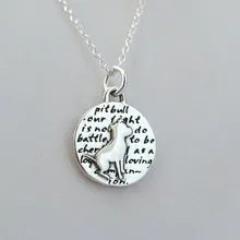 1pcs Inspirational Pit Bull Dog Charm Necklace15mm