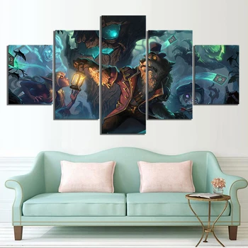 

5 PIECE Strategy Card Game HearthStone Heroes of Warcraft Poster Wall Art Canvas Paintings for Home Decor