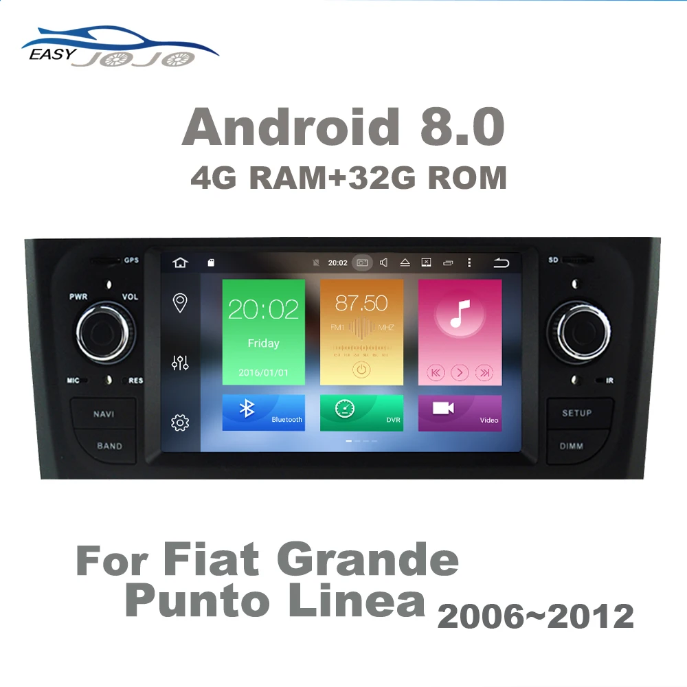 

IPS Touch Screen Android 7.1 8.0 Car Radio GPS Navigation Multimedia Player For Fiat Grande Punto Linea 2006-2012 Auto Stereo