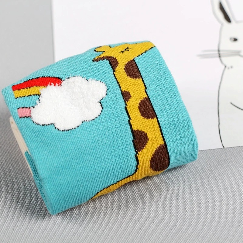 Creative Cute Cartoon Animals Bees Printed Socks School Girls Women Pure Cotton Soft Breathable Kawaii Socks for Spring Summer Creative Cute Cartoon Animals Bees Printed Socks School Girls Women Pure Cotton Soft Breathable Kawaii Socks for Spring Summer