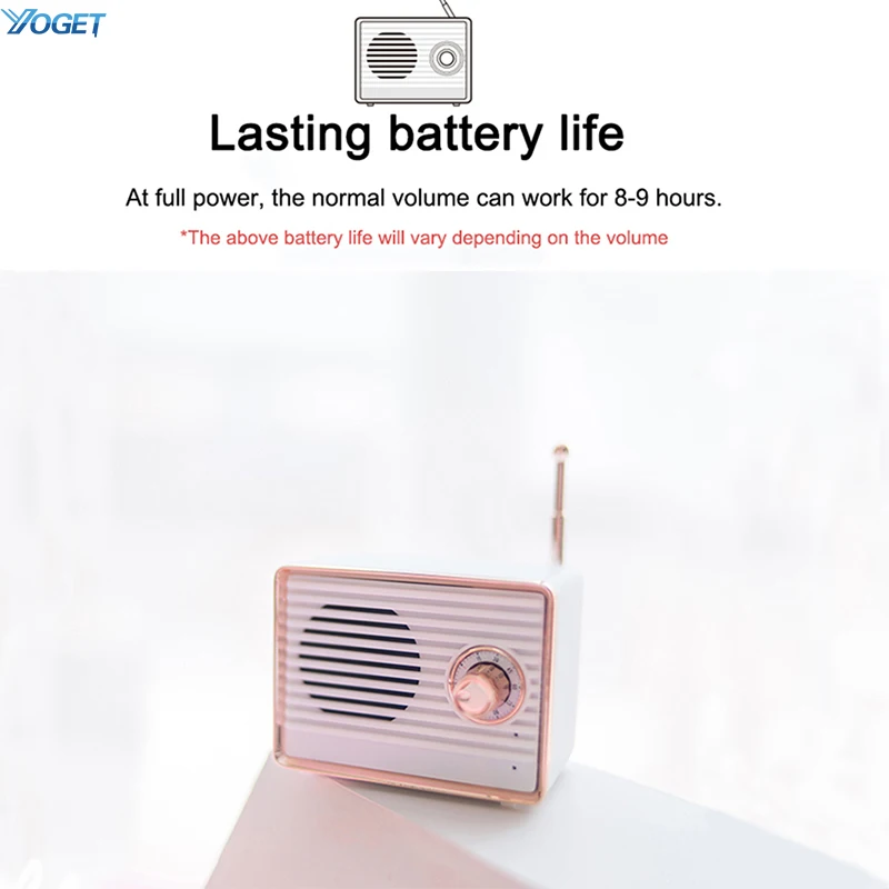 Милый розовый мини динамик новинка Ретро стиль Bluetooth ностальгический тяжелый бас