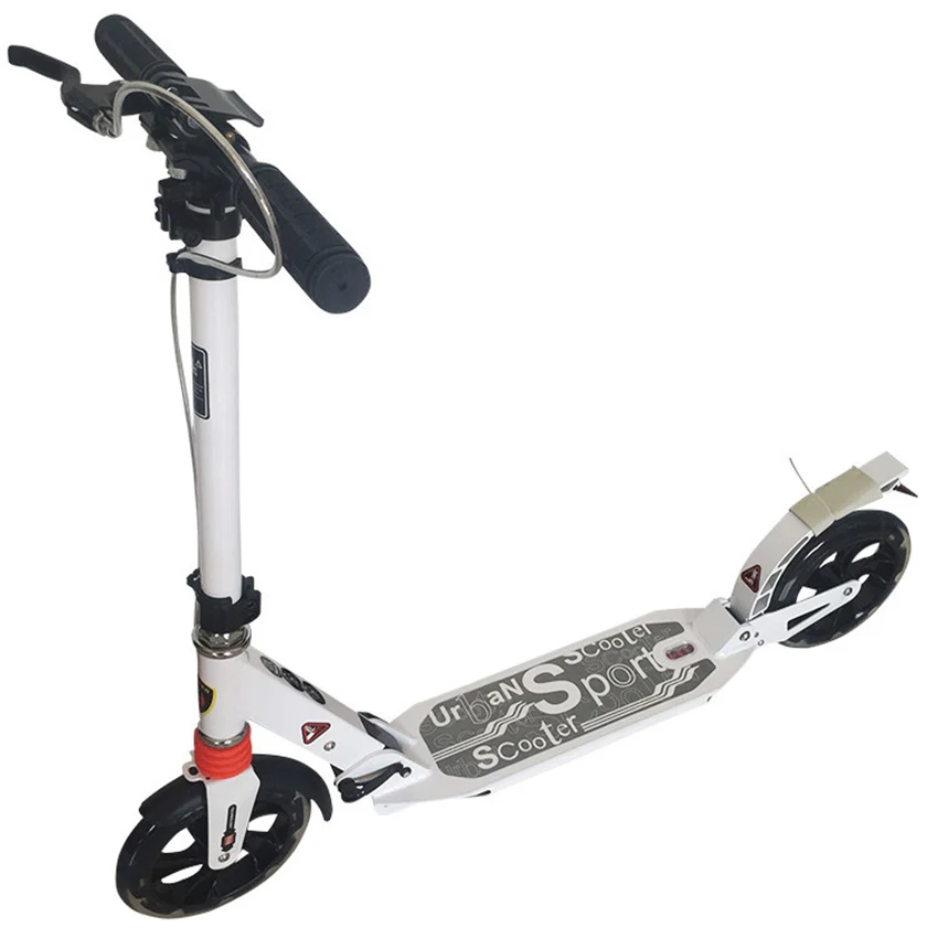 T Style Foot Scooter Adult Kick Foldable Double Shock Absorption Height Adjustable Foot And Hand