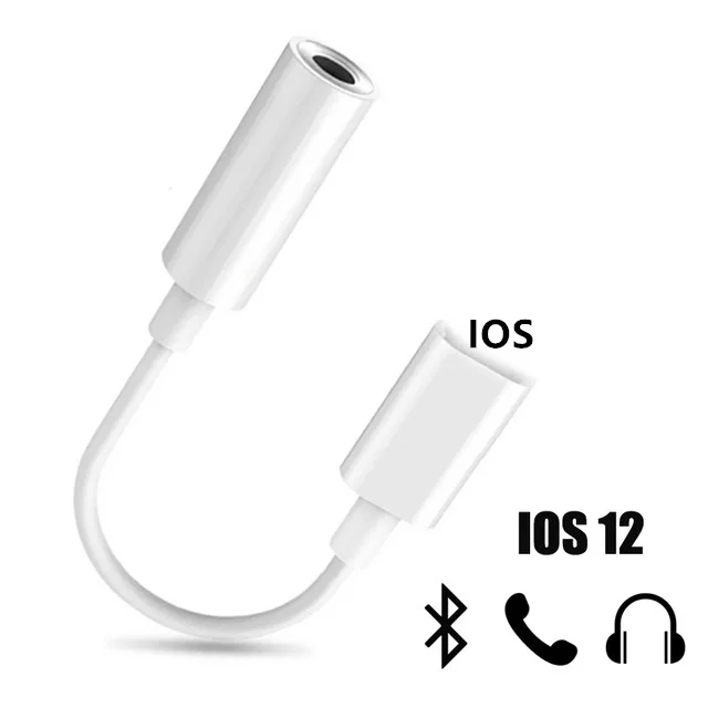 For IOS 8 Pin To 3.5mm Headphone Jack Adapter Bluetooth Audio Aux