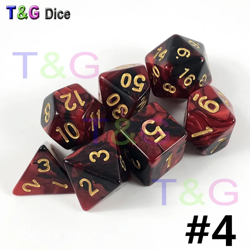 Brand New Doubled Color Dice 20 Different Set D4-D20 for DND RPG Portable Board Game As Gift