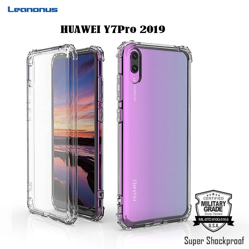 

Leanonus Military Grade Shockproof Case for HUAWEI Y7 Pro 2019 Air Cushion Corners Protective Cover for Y7Pro 2019 Soft TPU Capa