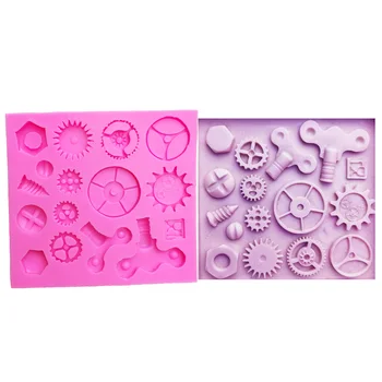 

M0576 Mechanical Screw Gear Cake Border Fondant Cake Molds for Kitchen Baking cake Decoration Tool
