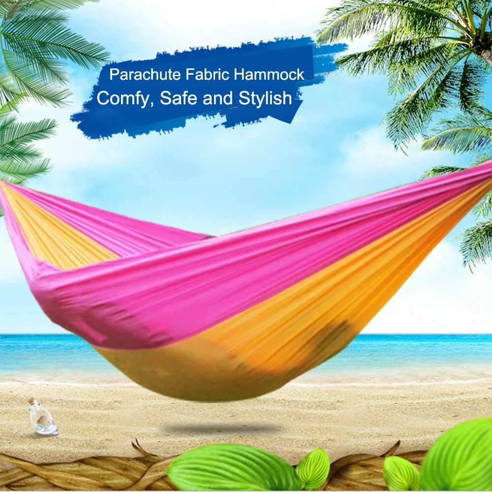 

Outdoor Hammock Tent Seaside Camping Garden Swing Hanging Bed Double Person Leisure Backpacking Outdoor Parachute Hammocks