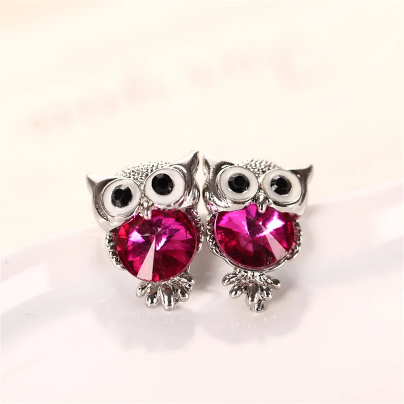 Fashion Women Owl Shape Crystal Earrings Ear Stud Rhinestone Jewelry Gifts 1Pair Fashion Women Owl Shape Crystal Earrings Ear Stud Rhinestone Jewelry Gifts 1Pair