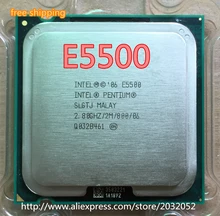 Lntel e5500 desktop intel pentium cpu e5500 2.8 ghz 2 mb/processador lga 775 peças rasgadas (trabalhando 100% frete grátis)