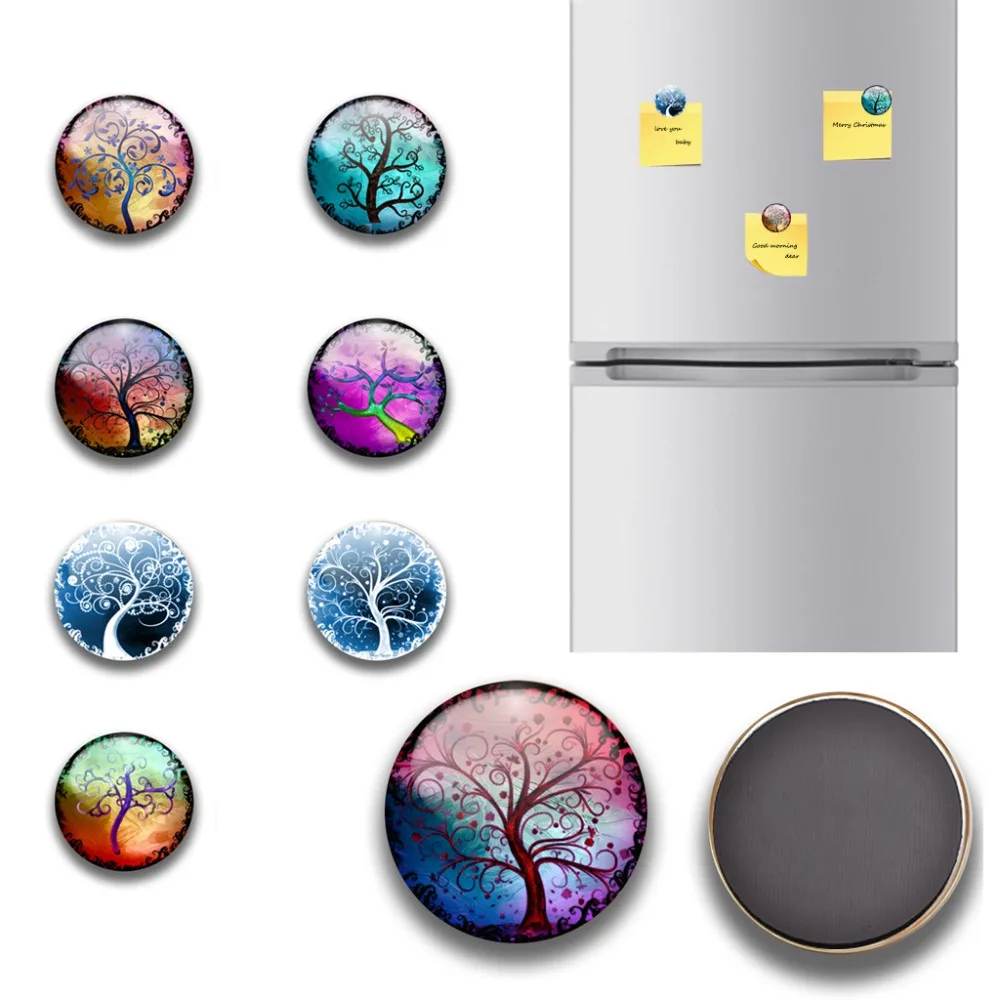 2019 Новое поступление 3 шт. жизнь дерево магнит на холодильник стекло Магнитная стикеры на холодильник доска для сообщений милые буквы