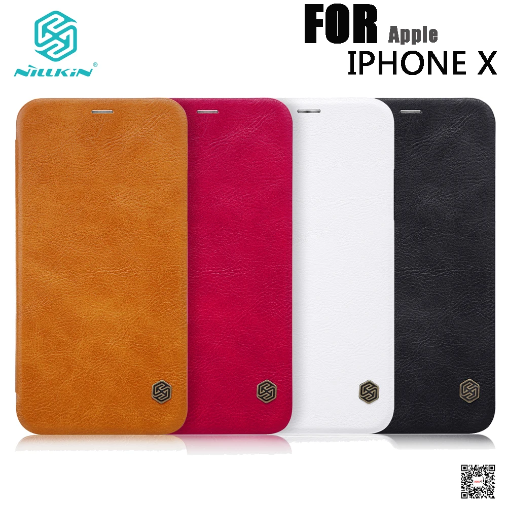 

Nillkin Case For iphone X XS Max XR Qin Book Flip Leather Case Cover Genuine Real Wallet Coque Capinha for iphone 11