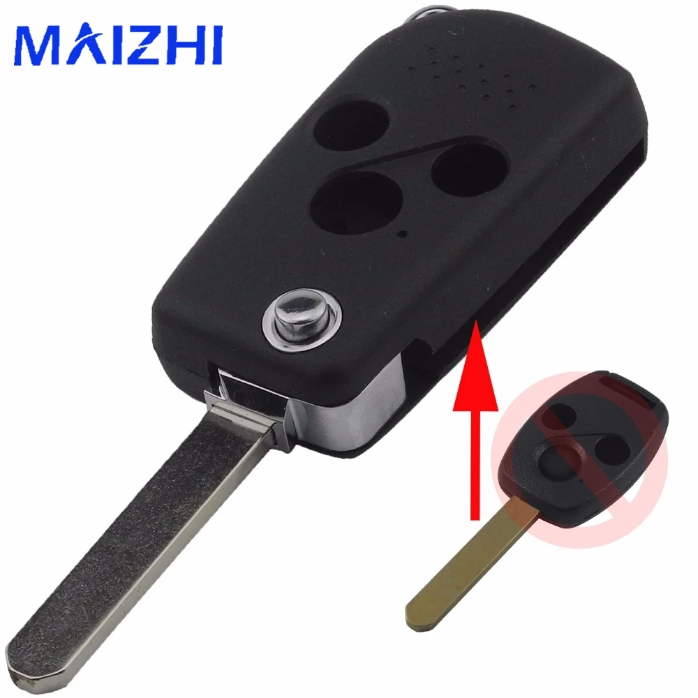 maizhi 3 Buttons Remote Folding Flid Key Shell for Honda ACCORD CRV CIVIC ODYSSEY Pilot Car