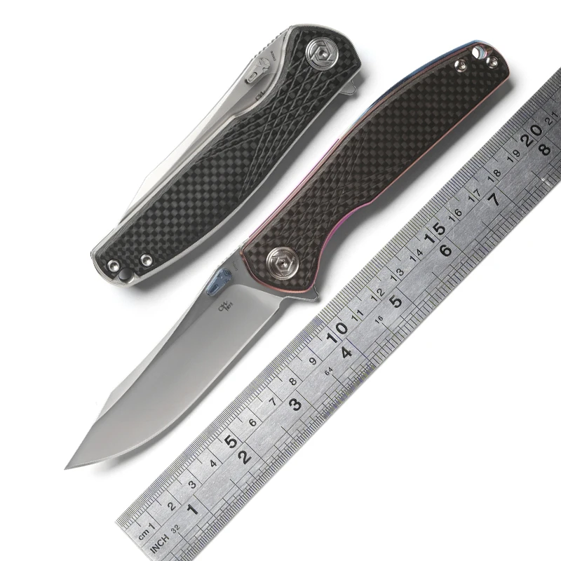 

CH 3516 original Flipper folding knife S35VN Blade ball bearings Titanium carbon fibre handle camping pocket knives EDC tools
