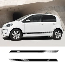2 pçs up vinil estilo do carro listras laterais saia adesivo decalques envolve adesivos corpo para volkswagen e up