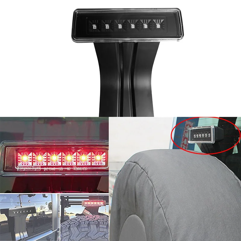 Red LED 3rd Third Brake Light for 2007 2017 Jeep Wrangler JK Brake Tail