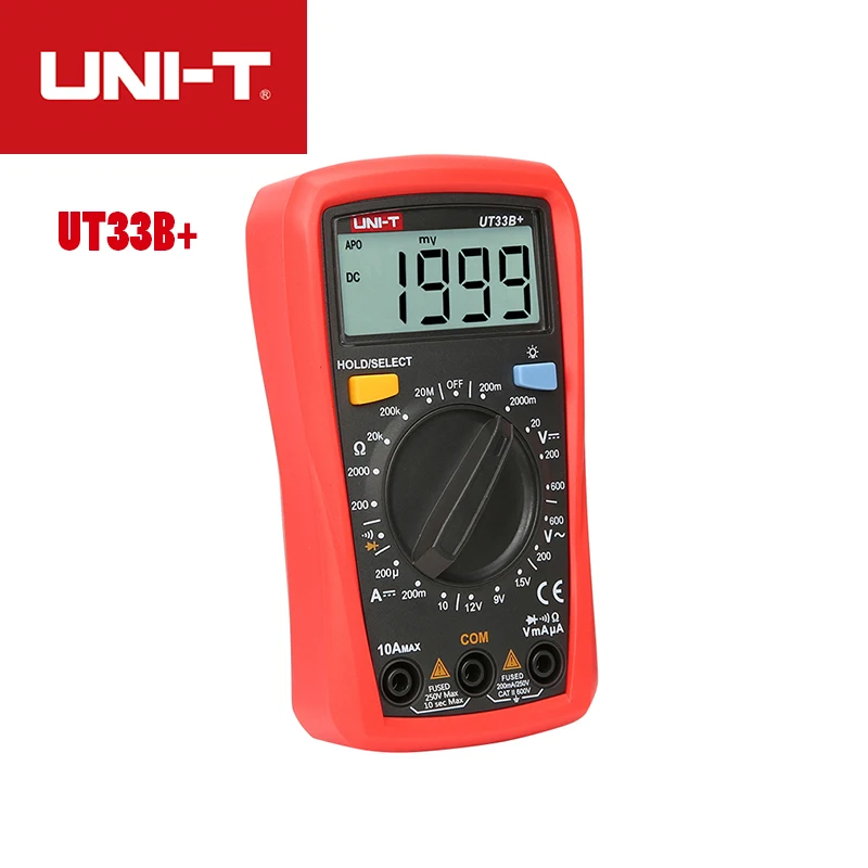 UNI-T UT33A+/UT33B+/UT33C+/UT33D+ Цифровые мультиметры, профессиональный электрический ручной амперметр, мультитестер с подсветкой