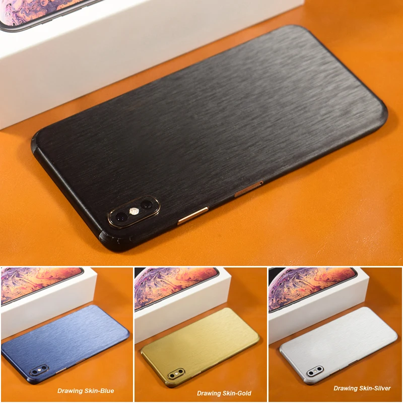 3D Carbon Fiber  Leather Wood Skins Protective Phone Back Cover Sticker For iPhone XS MAX XS X 8 Plus 7 6 6S Plus Back Sticker (25)