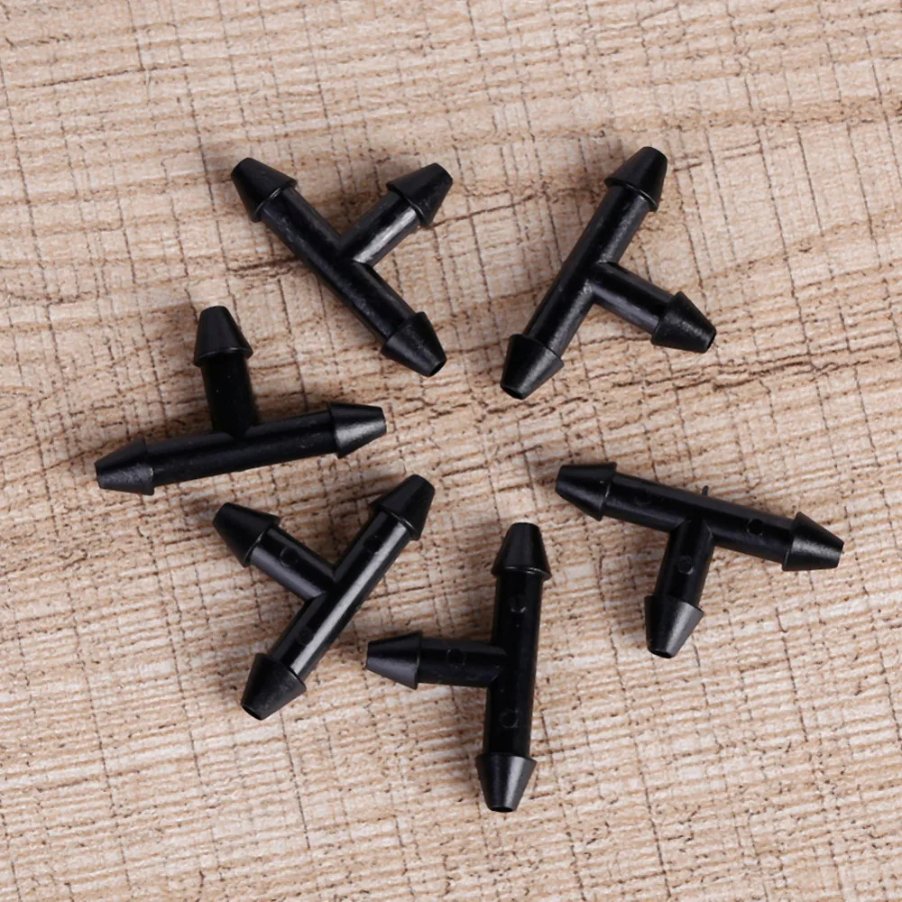50PCS3/5 мм T Форма три отверстия Micro Капельное орошение труб колючей разъем к