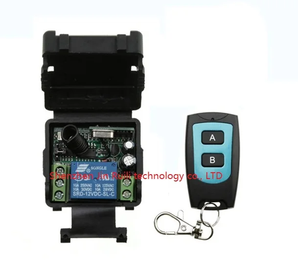 Goedkoop DC 12 v mini draadloze afstandsbediening schakelaar 1 channal Intelligente familie systeem 1X ontvanger + 1X waterdichte zender JRL 021