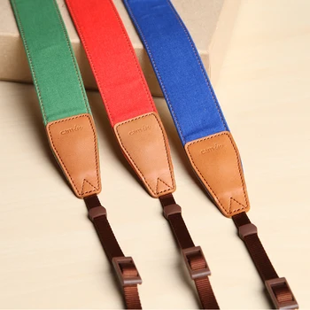 

cam-in 7280-7282 Monochromatic Jean Cow Leather Universal Camera Strap Neck Shoulder Cotton Cloth Adjustable Pure color Belt