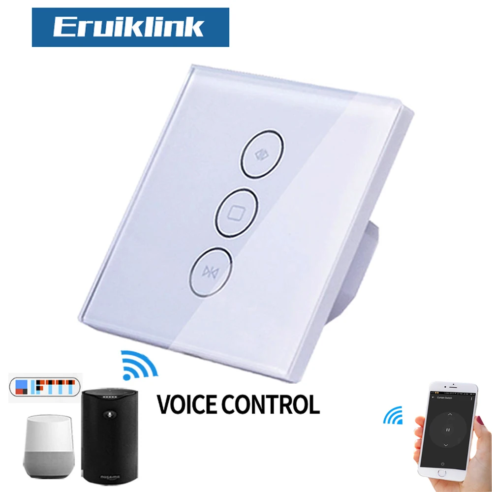 

Tuya Smart Life WiFi Curtain Blinds Switch for Electric Roller Shutter motorized Voice Mobile Remote Control Wall Touch Switch