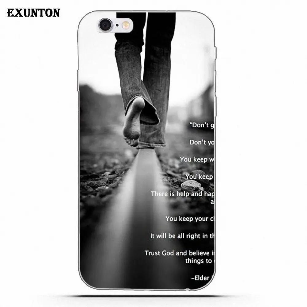 Мягкий защитный чехол из ТПУ для Apple iPhone 4 4S 5 5C SE 6 6S 7 8 Plus X Never Give Up|Чехлы-накладки| |