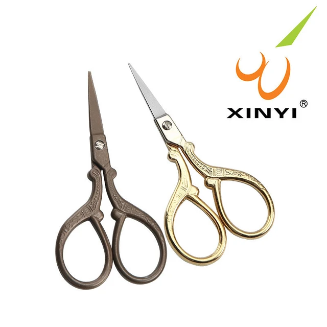 Lot Of 2 Multi Purpose Small Embroidery Fancy Scissors 3.5 Gold Plated  S.Steel 