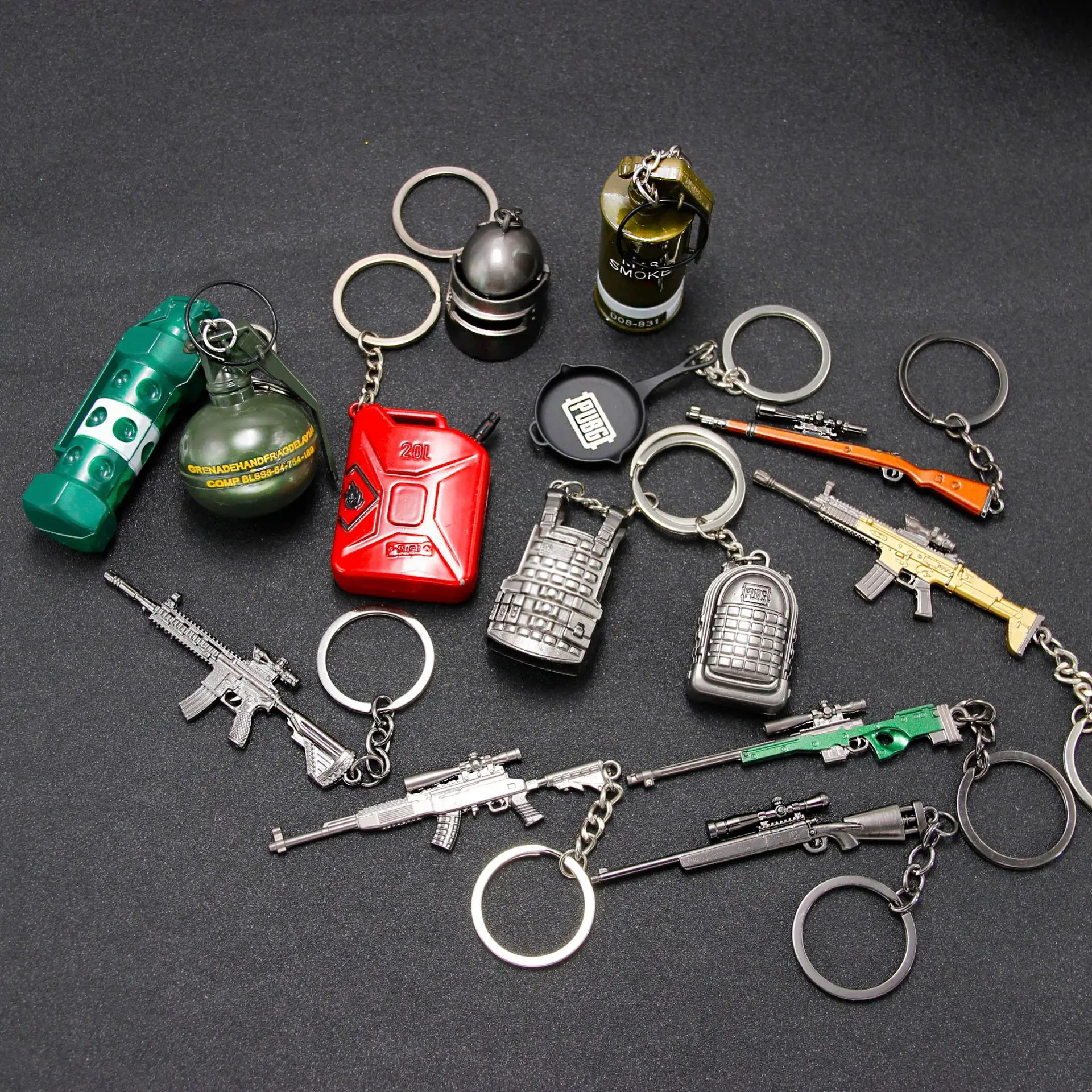 

Game PUBG Keychain AWM 98K Pan ALL Rifle Model Playerunknown's Battlegrounds Cosplay Props Alloy Armor Key Chain Llaveros Key