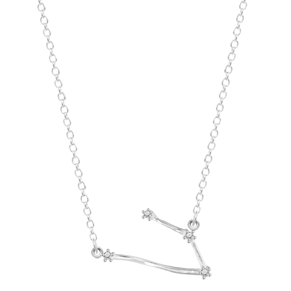 Rhodium-plated 925 Silver Zodiac Jewels Obsession Zodiac Pisces Necklace Pisces Pendant with 18 Necklace