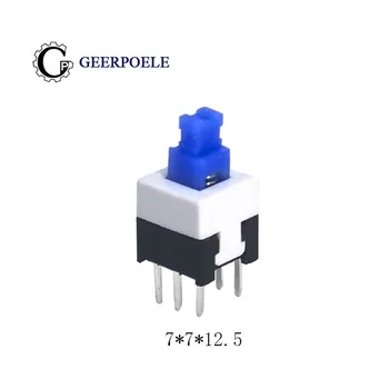 

1000 pcs/lot 7*7*12.5 mm 6 Pin Mini Self-locking Push Button Switch DIP DPDT Multimeter switch