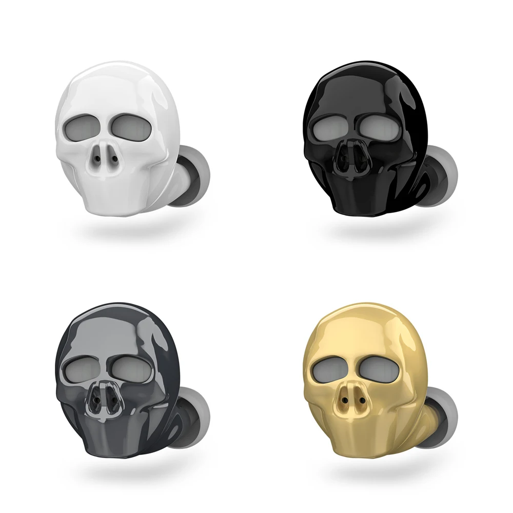 Skull Bone Bluetooth Earphone with Microphone Noise Cancelling Hi Fi Handsfree Bass Stereo Mini Micro Earbud Earpiece