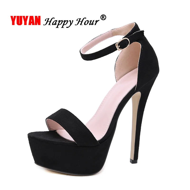 

2019 Summer Shoes Women Platform Shoes Sexy Ladies High Heels Sandalias Super High Heeled Black Rome Party Shoes A665