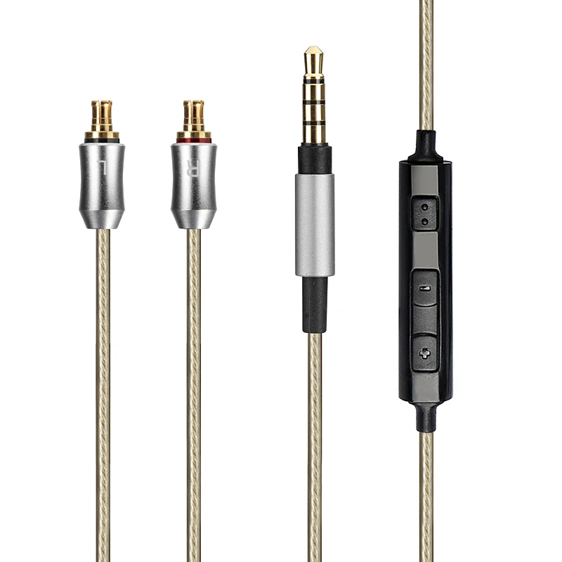 Upgrade Silver Audio Cable For Audio technica ATH-E40 E50 E70 ATH-CKR100 CKR90 CKS1100 With remote mic Upgrade Silver Audio Cable For Audio technica ATH-E40 E50 E70 ATH-CKR100 CKR90 CKS1100 With remote mic