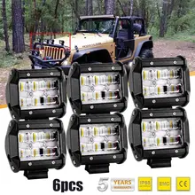 9D COLIGHT 6 PCS 4 polegada LEVOU Barra de Luz de Trabalho 30 W Levou Bar Combo Auto Condução Luz de Nevoeiro para a Motocicleta Da Bicicleta 4×4 Barra ATV Toyota 12 V