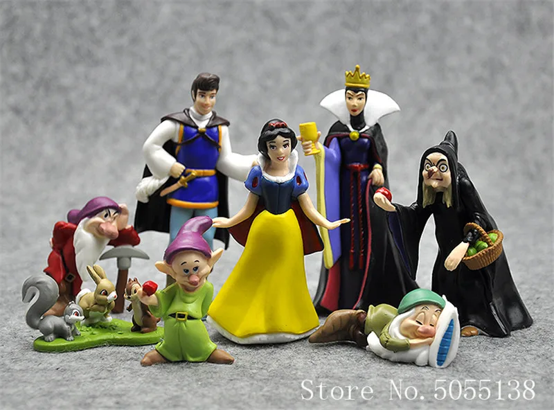 8 шт./партия Принцесса Белоснежка и семь гномов королева ведьма принц фигурка игрушка модель куклы