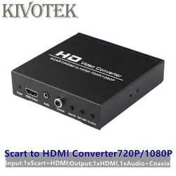 Из scart в HDMI конвертер адаптер Full HD 1080 P цифровой высокой четкости видео конвертер ЕС/США адаптер питания для телевидение с высоким