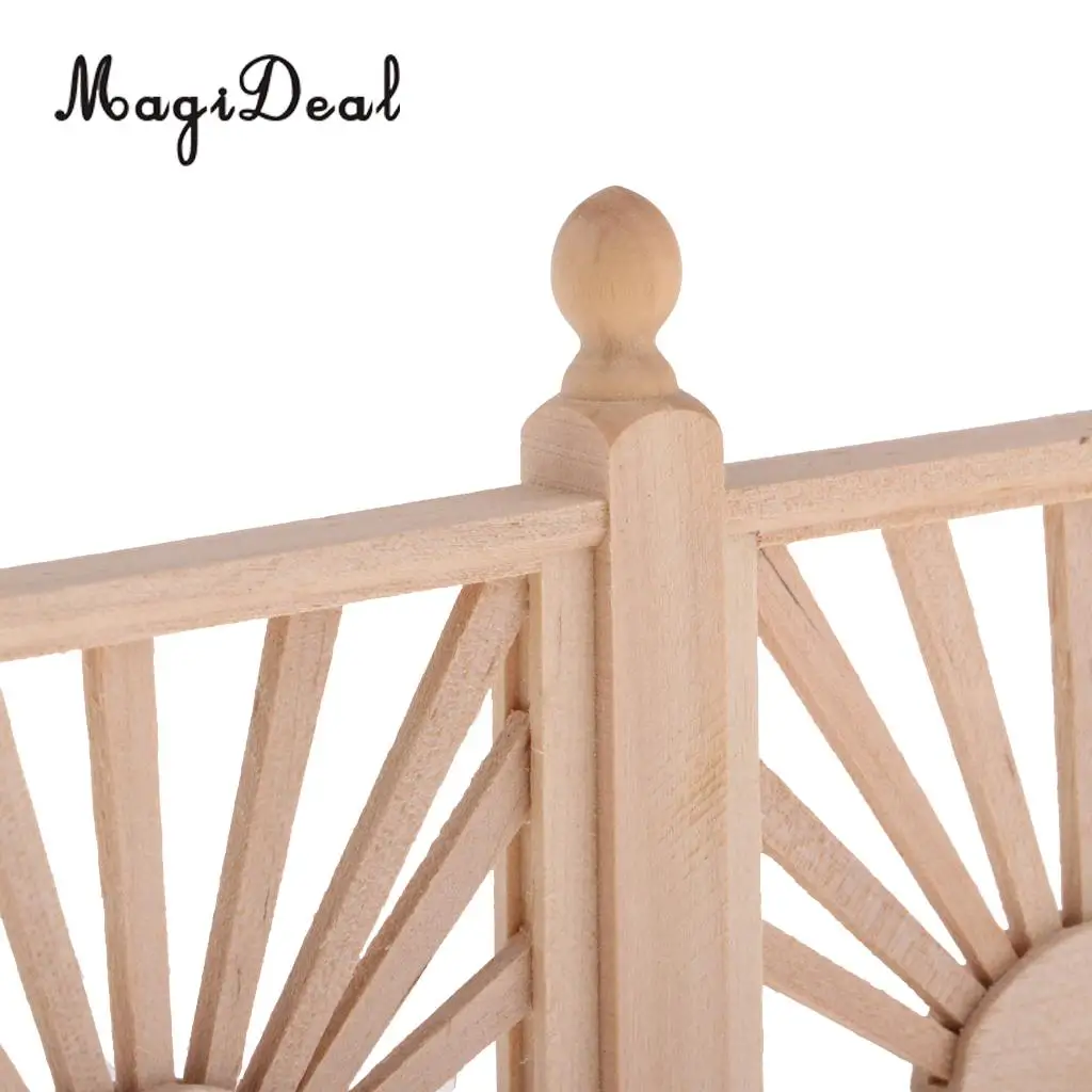 1/12 Dollhouse Miniature Unpainted Furniture Garden Park Decor Bench Chair End Table Stool Rail Fence Barrier DIY Accessories