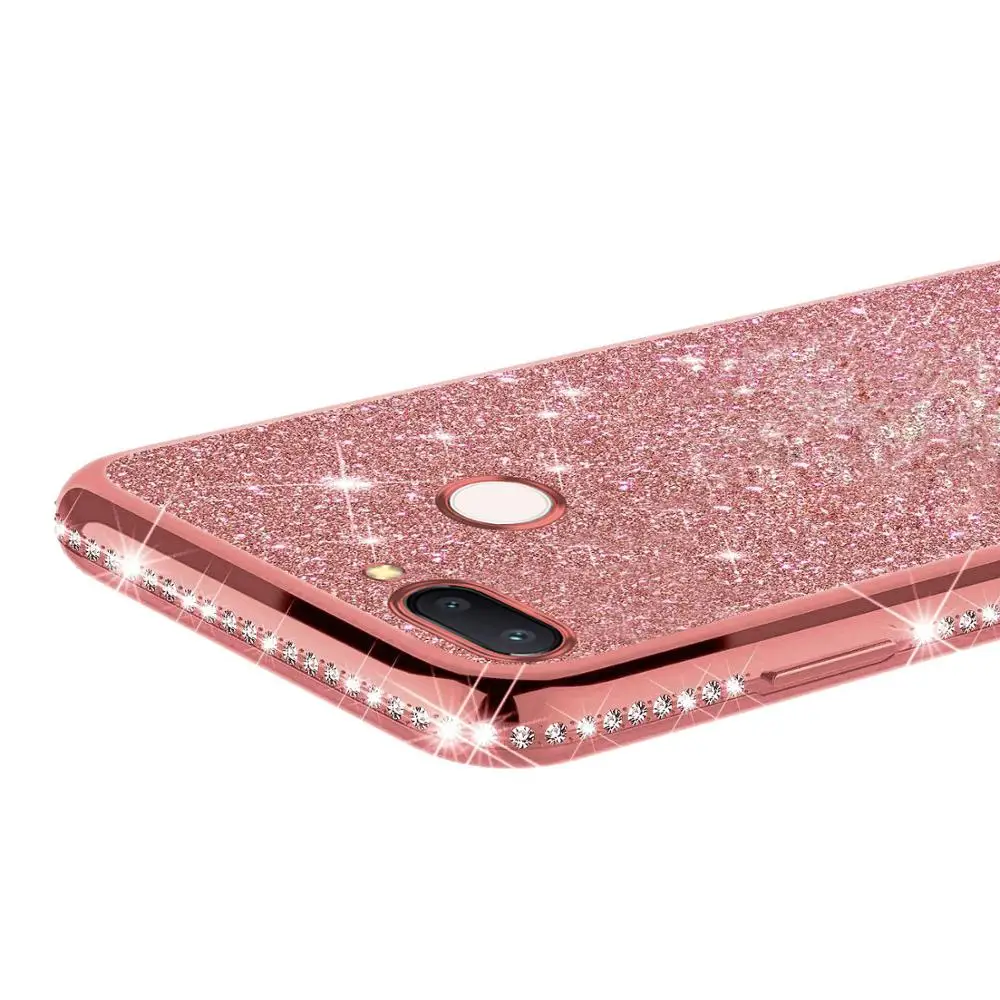 xiaomi leather case charging Glitter Diamond Bling Soft TPU Case Cover on sfor Xiaomi Mi 8 Lite A1 A2 8 se Redmi Note 5 6 6A 8 Shiny Phone Coque Slim Fundas xiaomi leather case custom