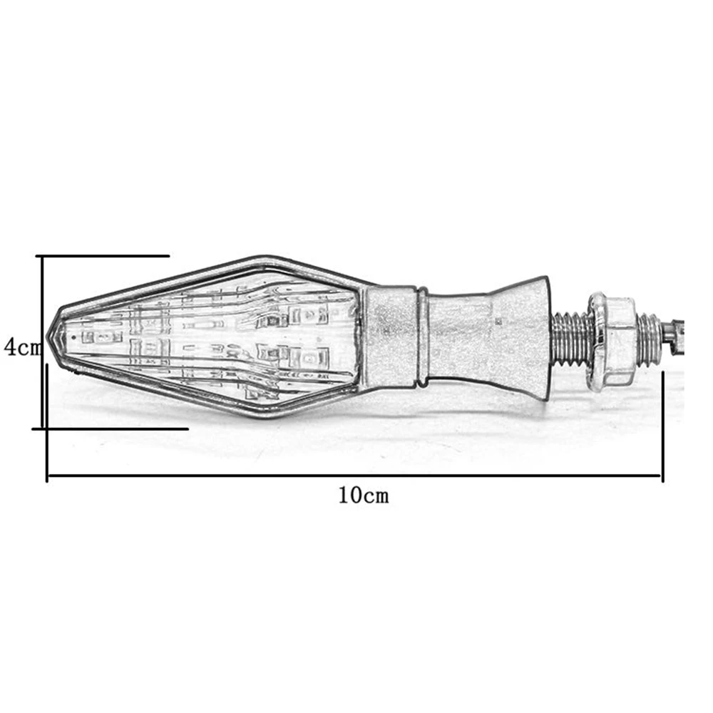 2 шт. светодиодный указатель поворота мотоцикла декоративная лампа универсальная 12 В мигалки 10 мм двухсторонняя